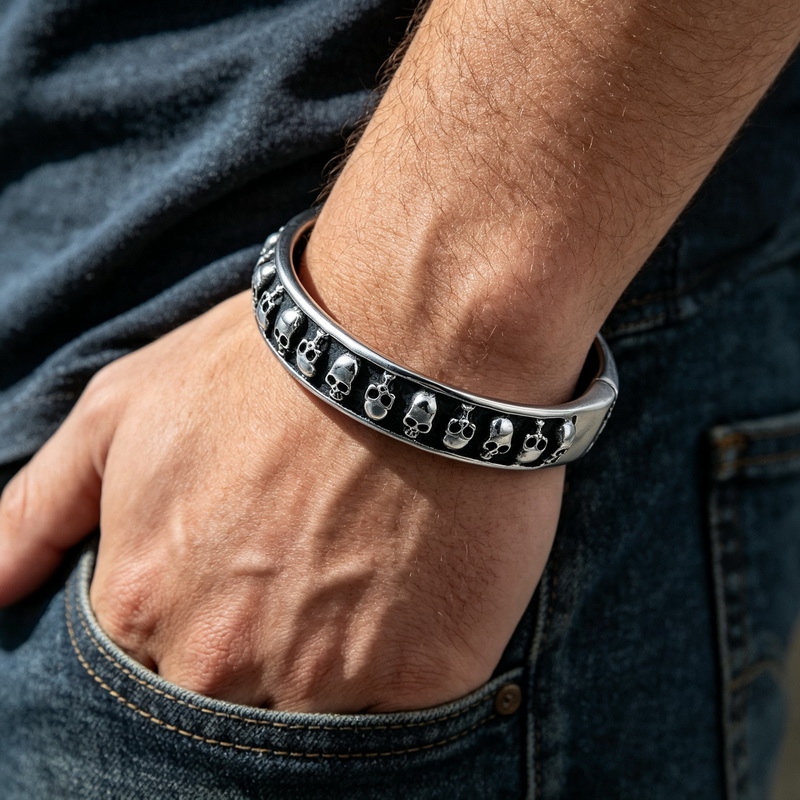 Men Accessories Bd - Gotycka czaszka Hip Hop Punk Cool