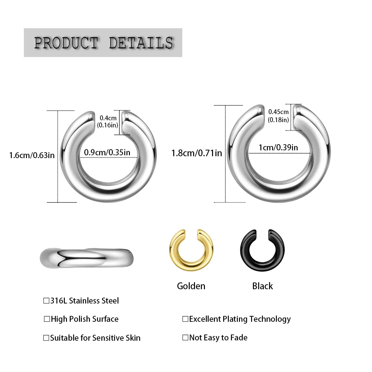 1 szt. Przesadzony pierścień d – Men Accessories Earrings recenzja i cena